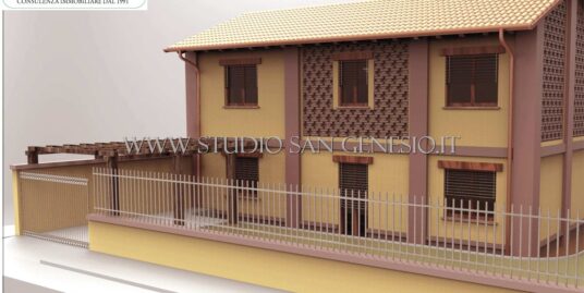 Villa singola in stile cascinale, in fase di costruzione.